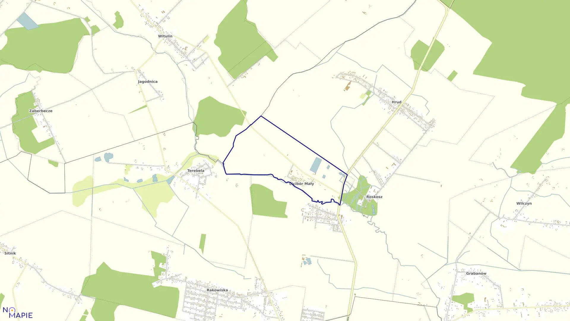 Mapa obrębu CICIBÓR MAŁY w gminie Biała Podlaska