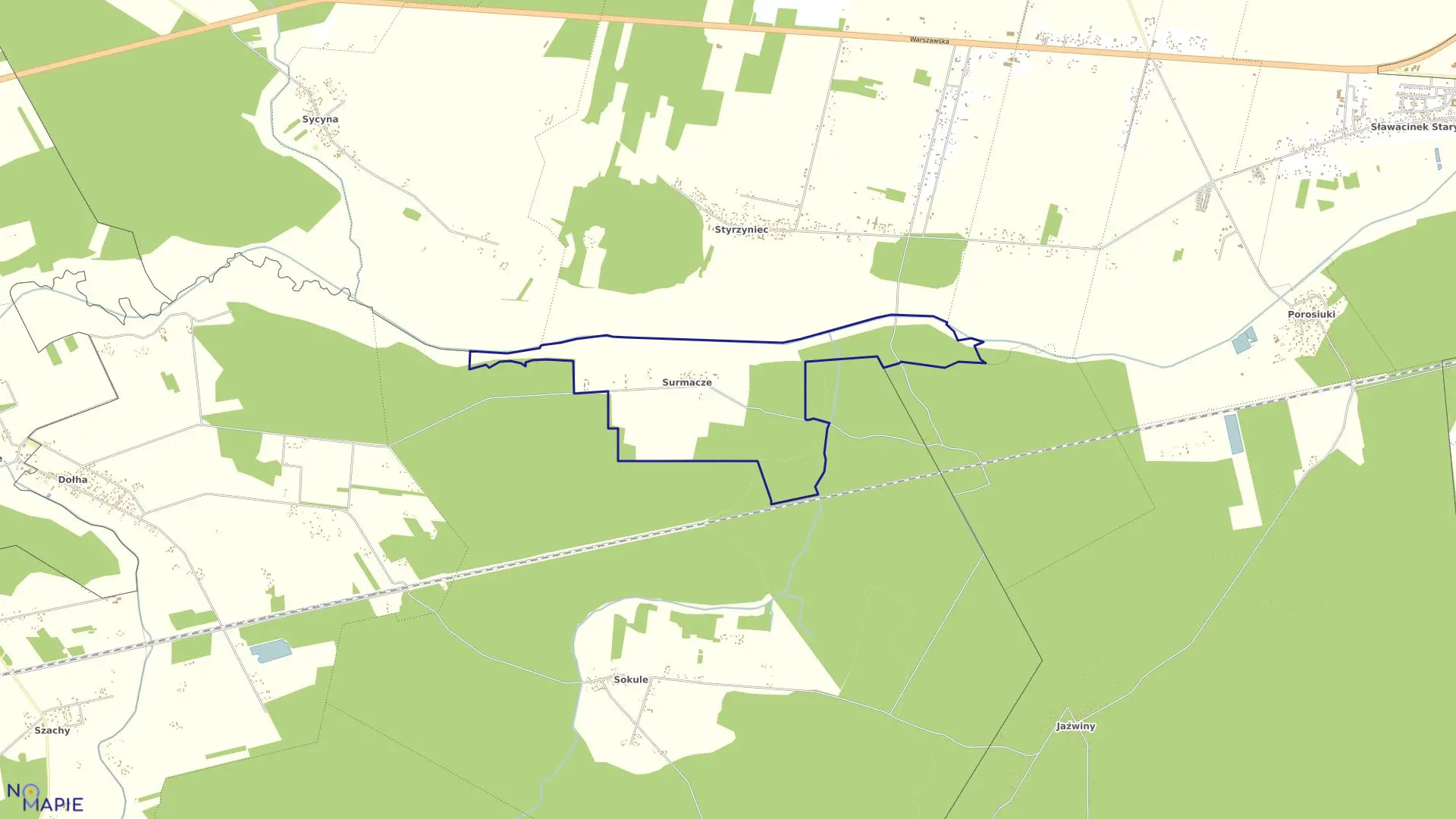 Mapa obrębu SURMACZE w gminie Biała Podlaska